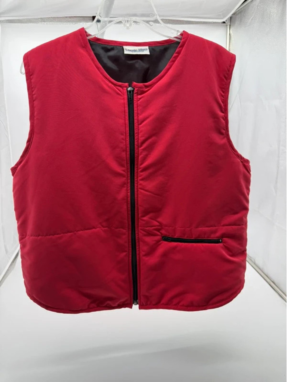 Classic Blues by Wrangler Red Zip Front Vest with Black Lining
